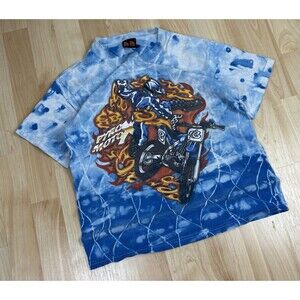 Vintage 90s Y2K RudeBoyz Dirt Bike Graphic T-Shirt / Size Youth Medium